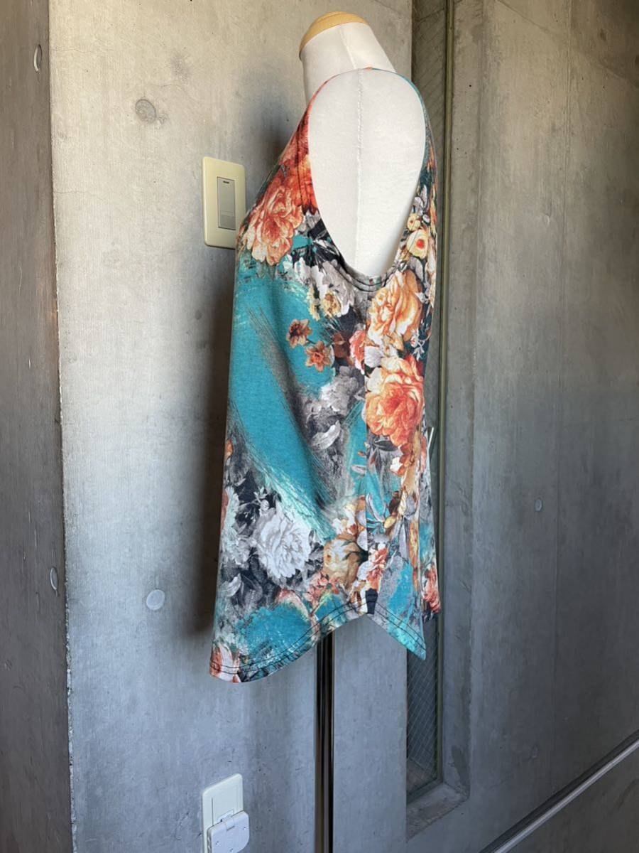  anti ka floral print no sleeve tops tank top as good as new 