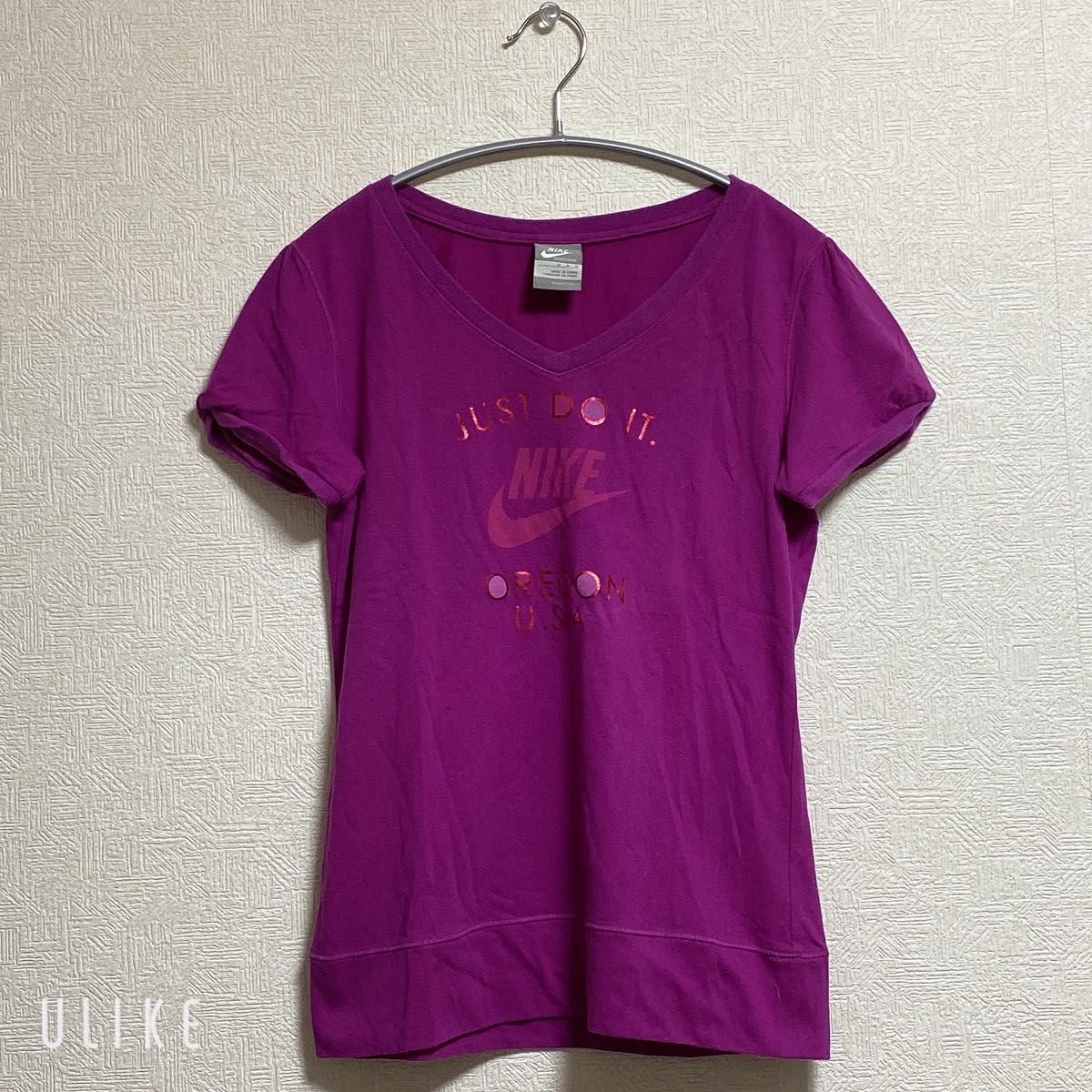 【NIKE】レディース トップス パフスリーブ 半袖Tシャツ 紫 M