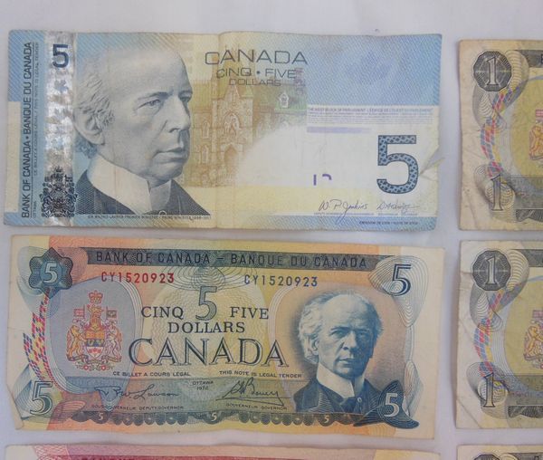 カナダ旧紙幣　CAD 16カナダ旧ドル分 計7枚　カナダ Canada海外旧紙幣 外国旧紙幣　お安くどうぞ_画像2