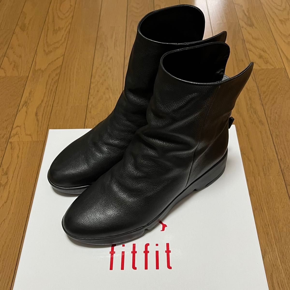 fitfit フィットフィット ショートブーツ 23 5 黒 ブラック fitfit フィットフィット ショートブーツ 23 5 黒 ブラック