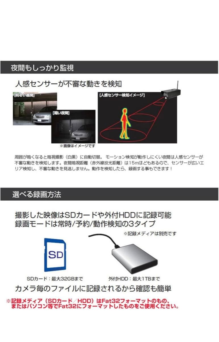 ★32GB SDカード プレゼント★ CMS-7110 朝日電器 ELPA 防水ワイヤレスカメラ＆モニター セット