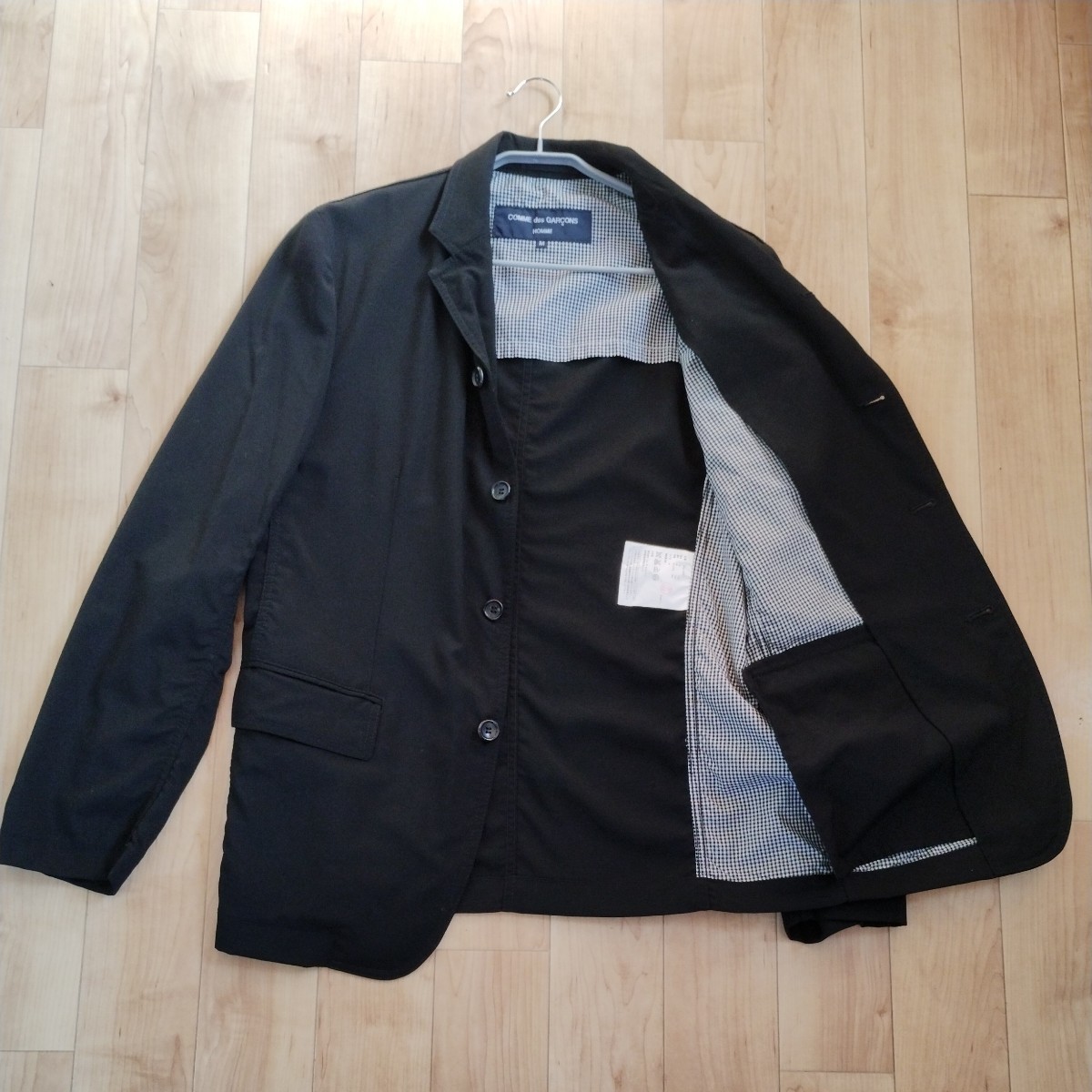 COMME des GARCONS HOMME　コム デ ギャルソン　セットアップ　スーツ　ブラック　ジャケット(HG-J061 size M)　パンツ(HG-P047 size L)_画像2