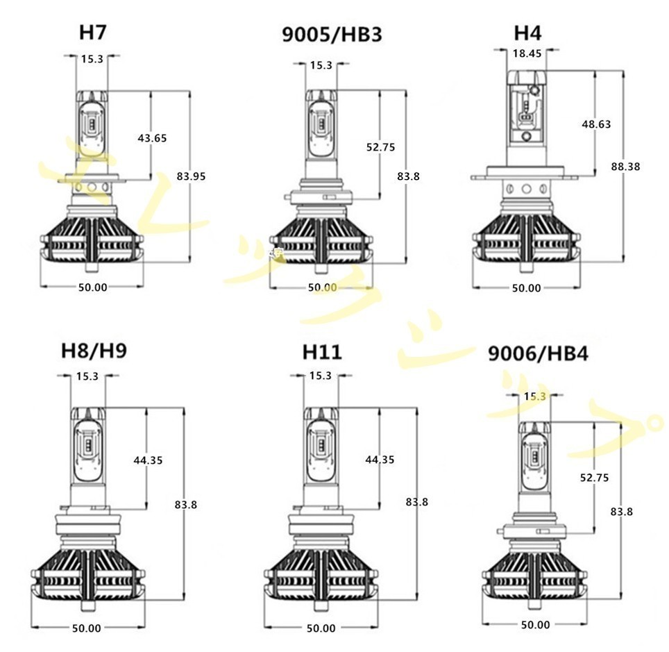 LEDヘッドライト H4 Hi/Lo フォグランプ H1 H3 H7 H8 H9 H11 H16 HB3 HB4　360°角度調整 1年保証 白 黄色 イエロー pxs26w 6000k 8000k_画像6