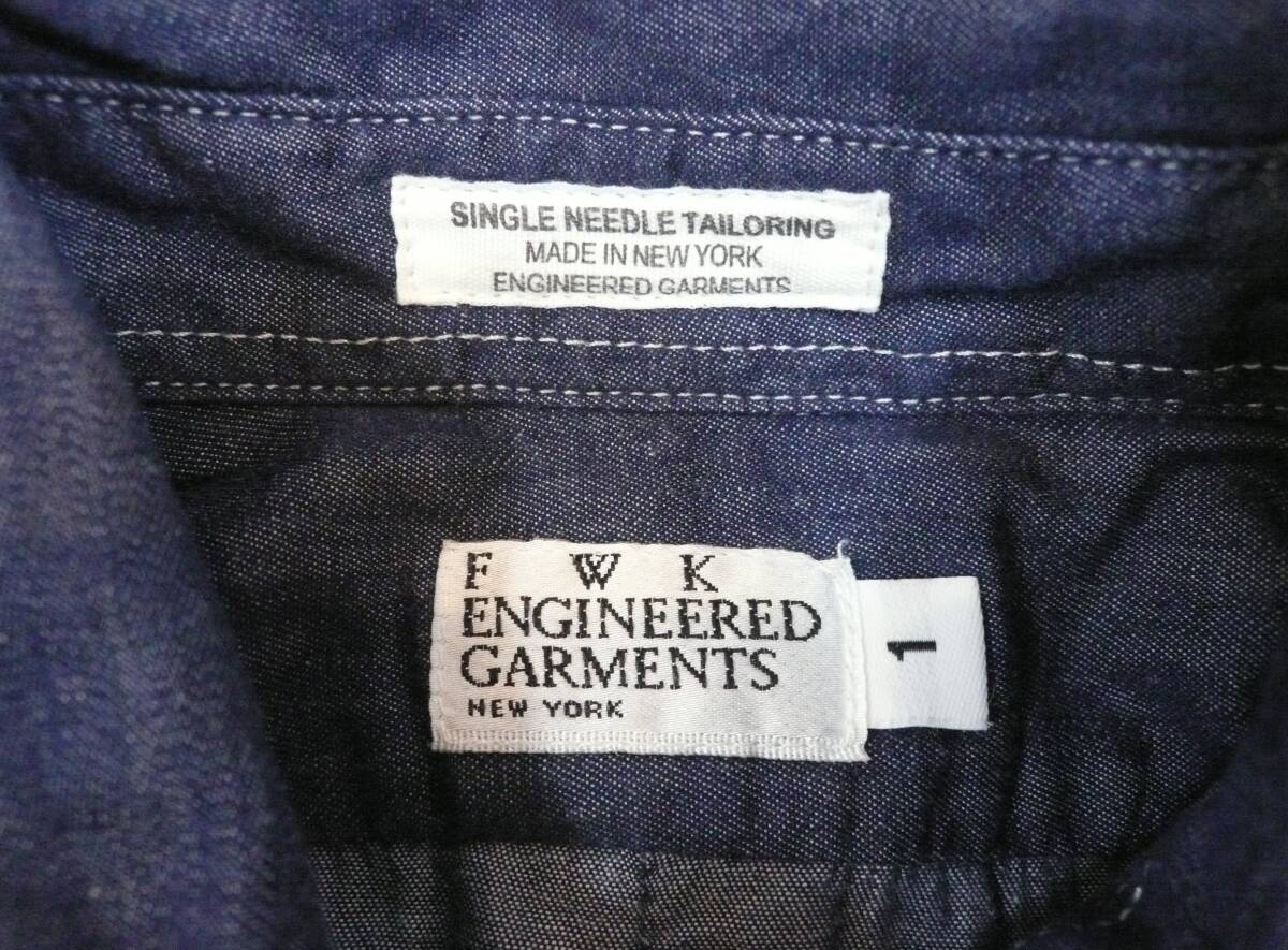ENGINEERED GARMENTS одежда, сконструированная и изготовленная на научной основе USA производства раунд цвет Denim рубашка S