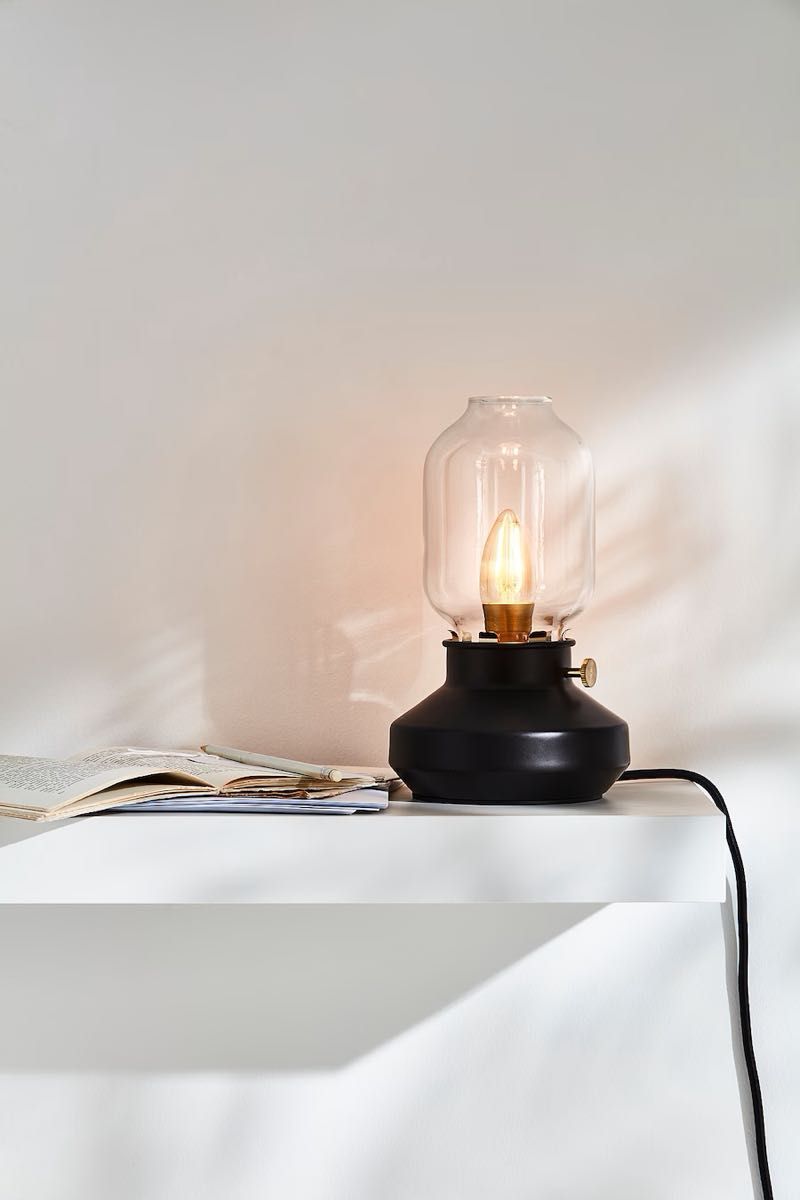 エイジングDIY加工済み IKEA テーブルライト テールナビー 卓上 ランプ LED電球付き TARNABY 