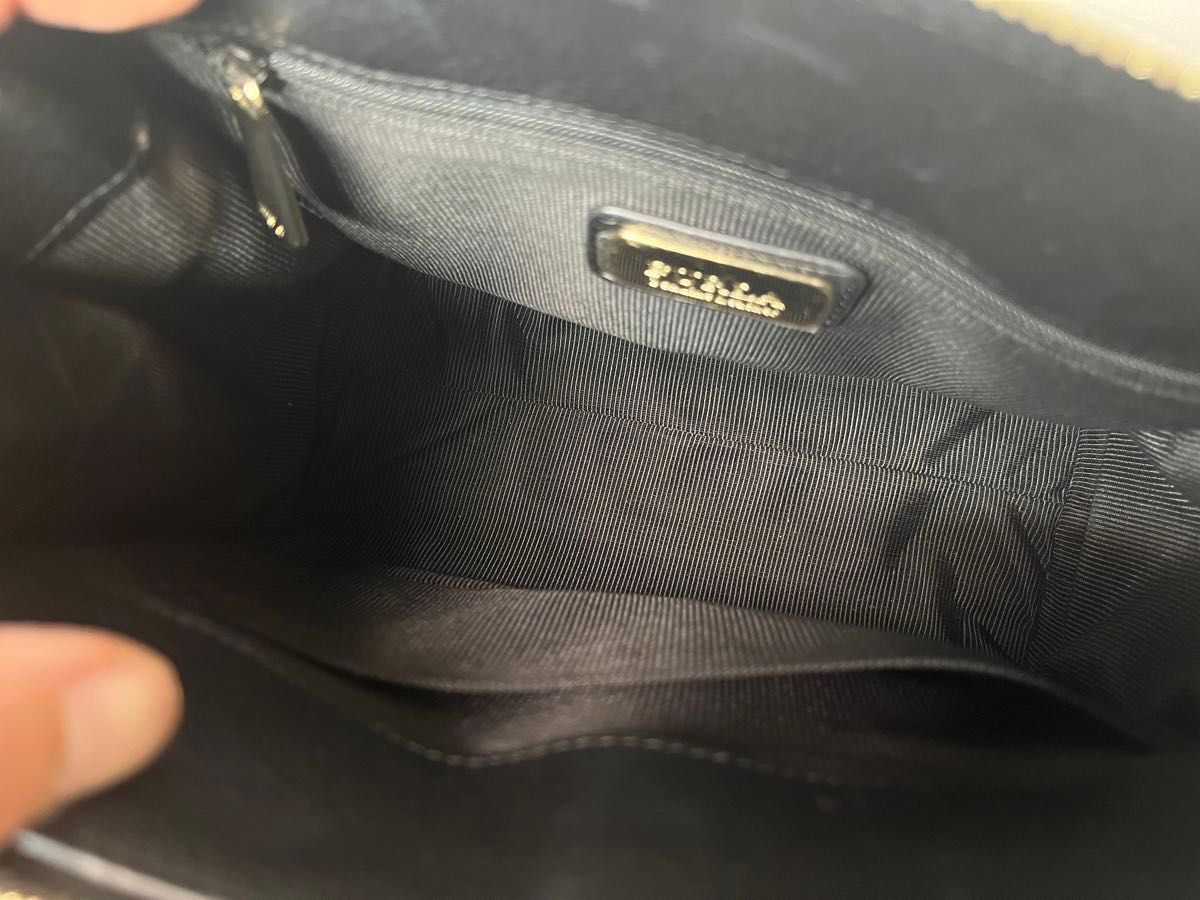 超美品 FURLA フルラ サッチェル ピン S ショルダーバッグ 黒 超美品 FURLA フルラ サッチェル ピン S ショルダーバッグ 黒