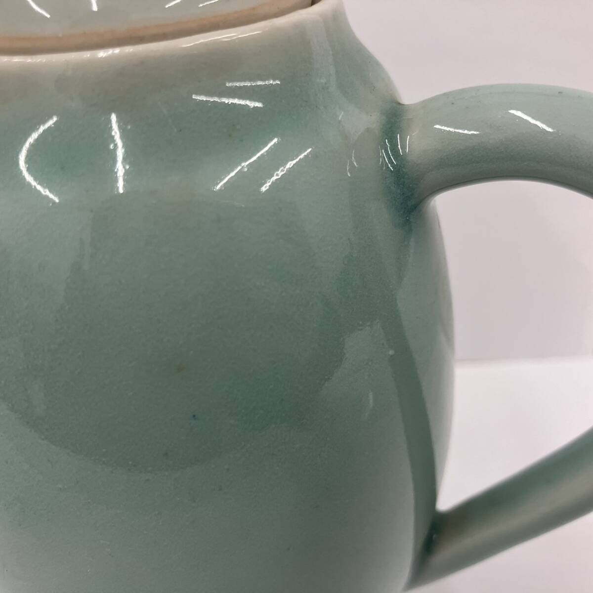 【A】ティーポット 2点セット おまとめ 中国茶器 陶器 長期保管品 詳細不明 青磁 カフェ 食器 アンティーク レトロ【0】の画像9