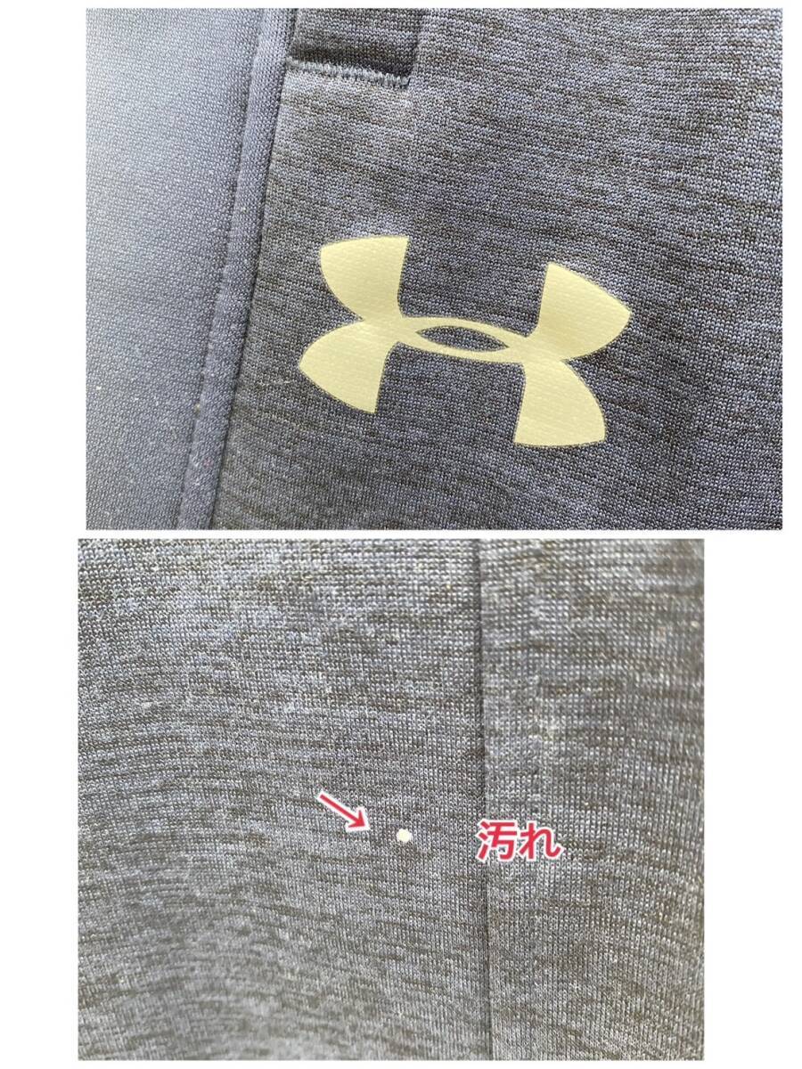 【K】UNDER ARMOUR アンダーアーマー　スエットパーカー　セットアップ　上下　ネイビー　MDサイズ　フルジップ裏起毛　中古品　【3605】_画像9