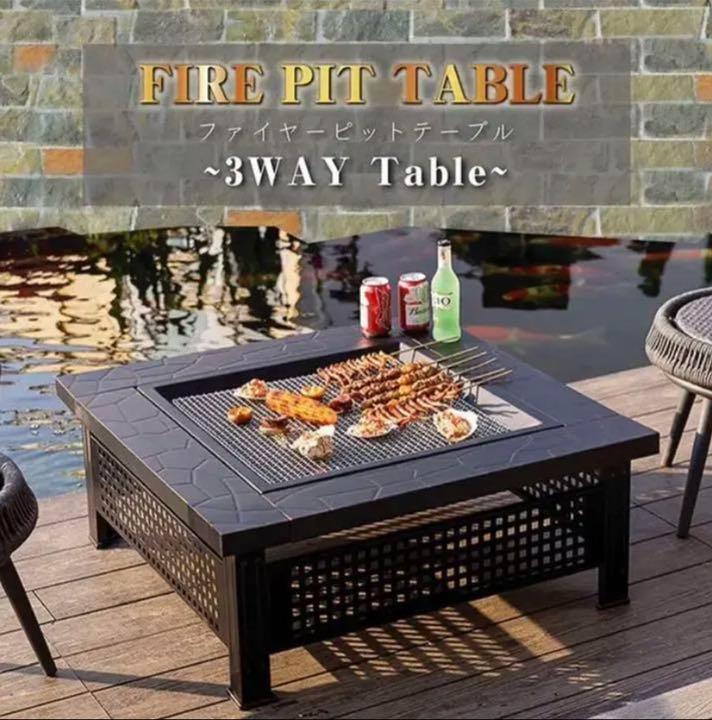 期間大特価977家族用 大型 バーベキュー テーブル キャンプ 焚火台 黒の板_画像1