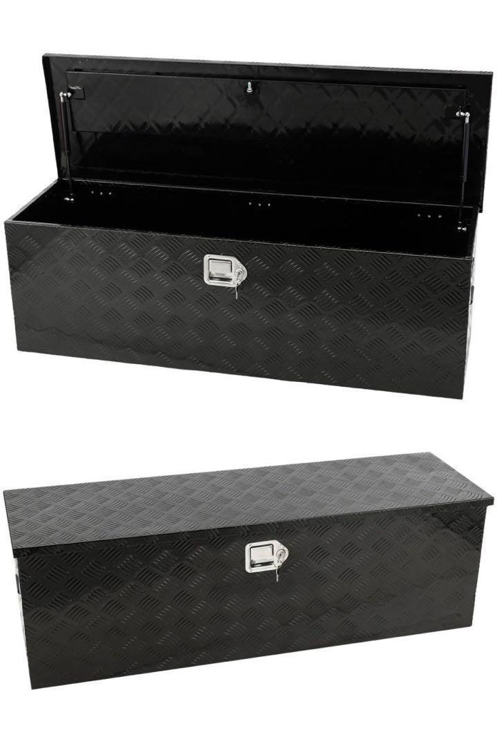セール中1704 アルミ荷台ボックス 工具箱 ブラック 大型160L アルミ 工具箱 ブラック （アルミボックス）の画像1