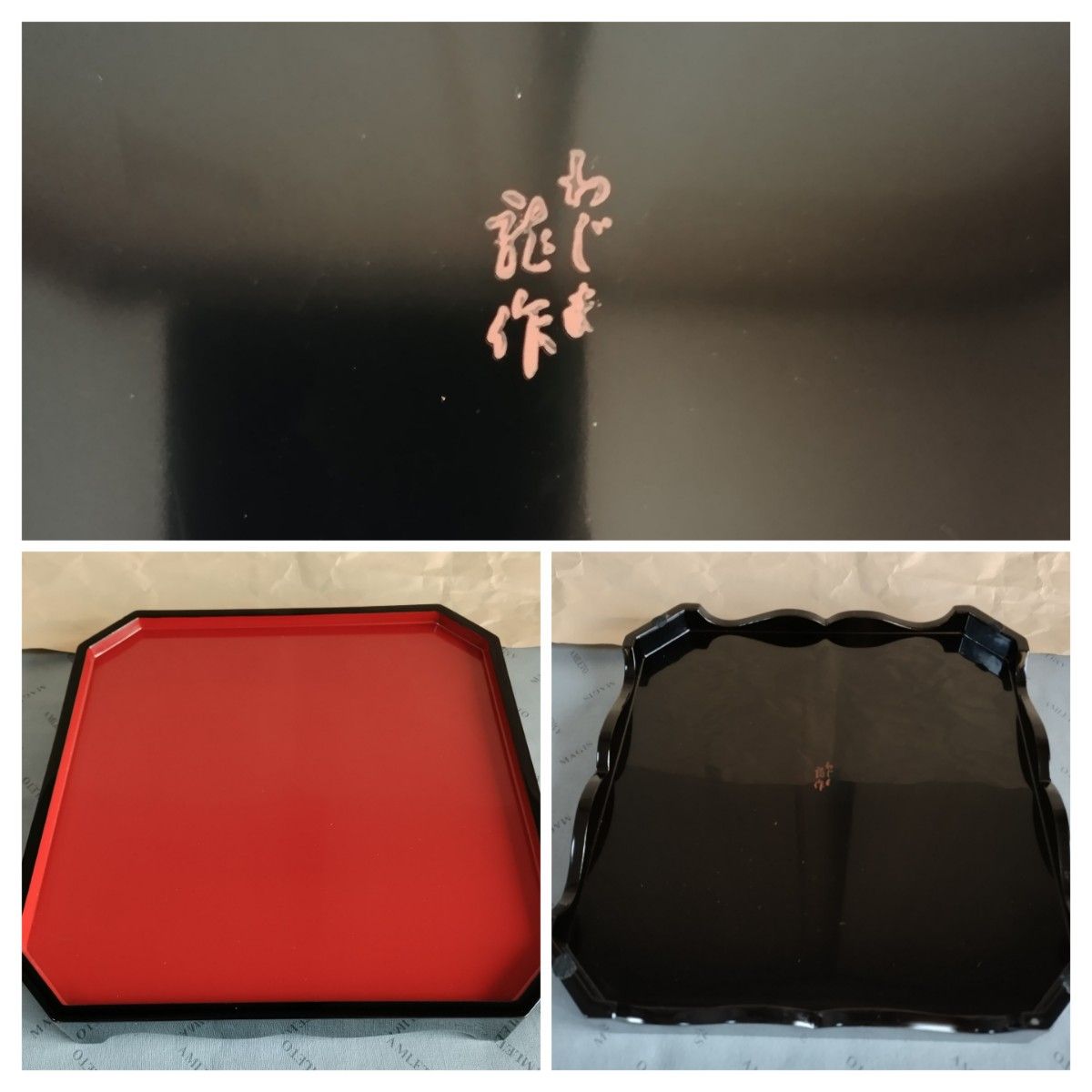 輪島塗 わじま龍作 のし蒔絵 三段重箱 隅切 重台付き|Yahoo 輪島塗 わじま龍作 のし蒔絵 三段重箱 隅切 重台付き|Yahoo