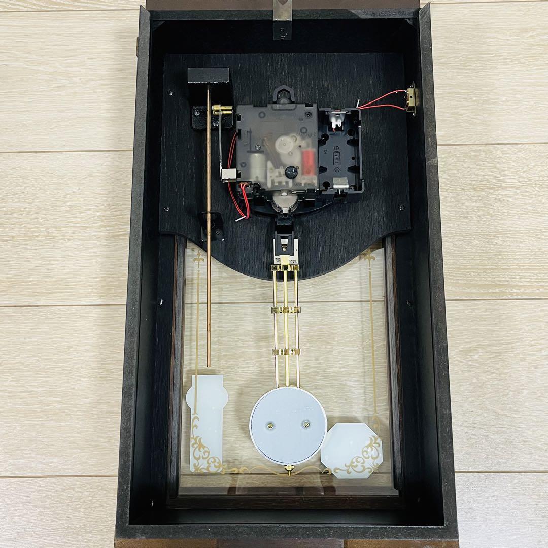 シチズン CITIZEN 木製振り子時計 壁掛け時計 4MJ737-0 レトロ_画像4