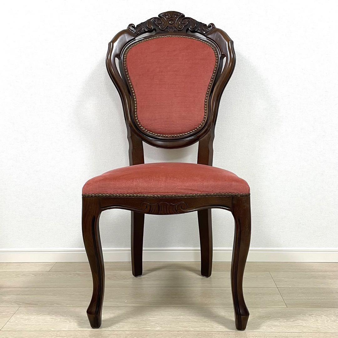 ①イタリア製輸入家具 アンティーク ダイニングチェア 彫刻家具 ロココ調 バロック調　antique chair Italy_画像2