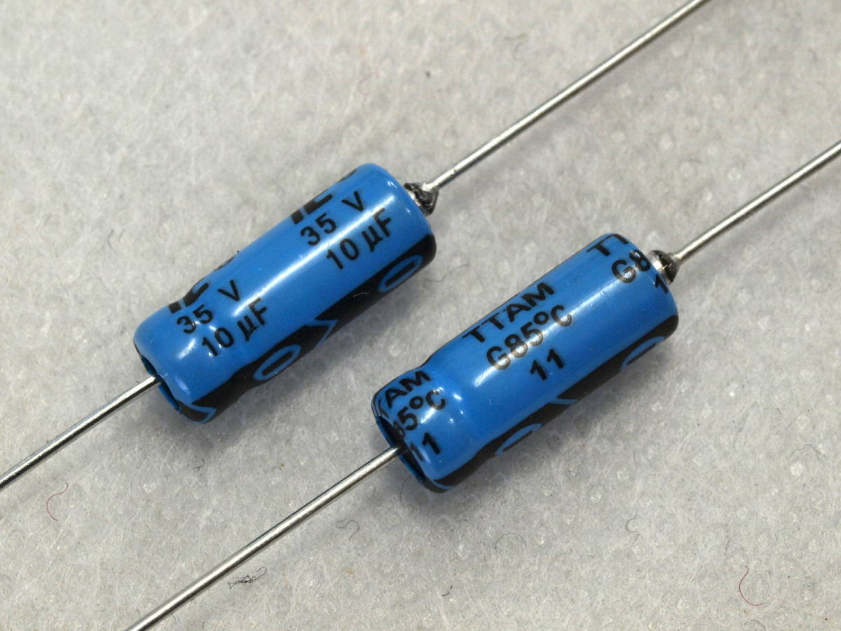 即決 CDE (Illinois Capacitor) 10uF 35V 85℃ TTA 2本 アキシャルリード 電解コンデンサー_画像1