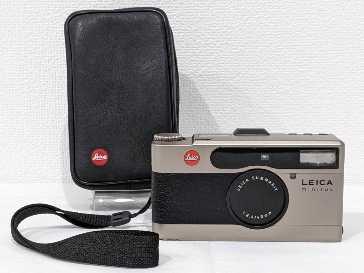 【43777】Leica ライカ minilux ミニルックス コンパクトフィルムカメラ レンズ 1:2.4/40mm ソフトケース付き 動作品_画像1