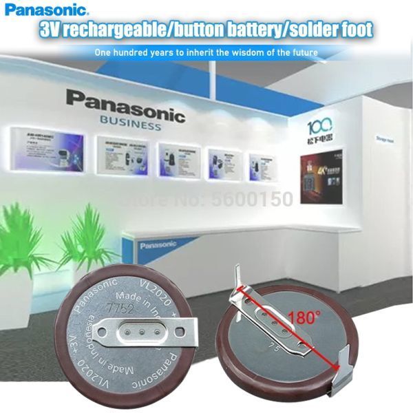 パナソニック VL2020 ML2020 コイン充電池 タブ角度180°端子付き BMWリモコン E402_画像3