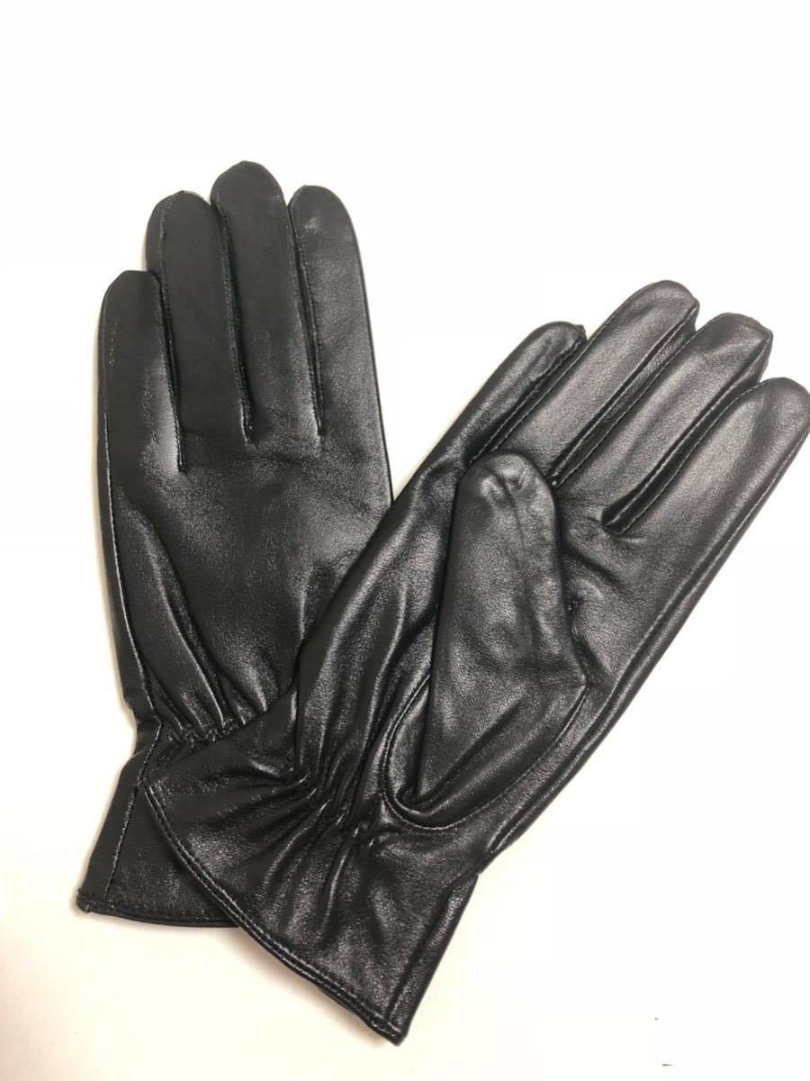  stock disposal! new goods * leather gloves lady's ram leather leather glove book@ leather gloves black light .
