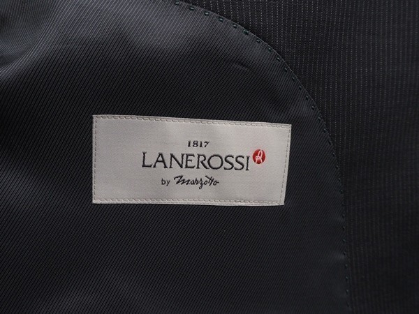 新品8万円 大手百貨店扱い 春先最旬『LANEROSSI by マルゾット 伊製生地』ウール100% ピンストライプ スーツBB7濃灰(30) 10236030 ラスト_画像6