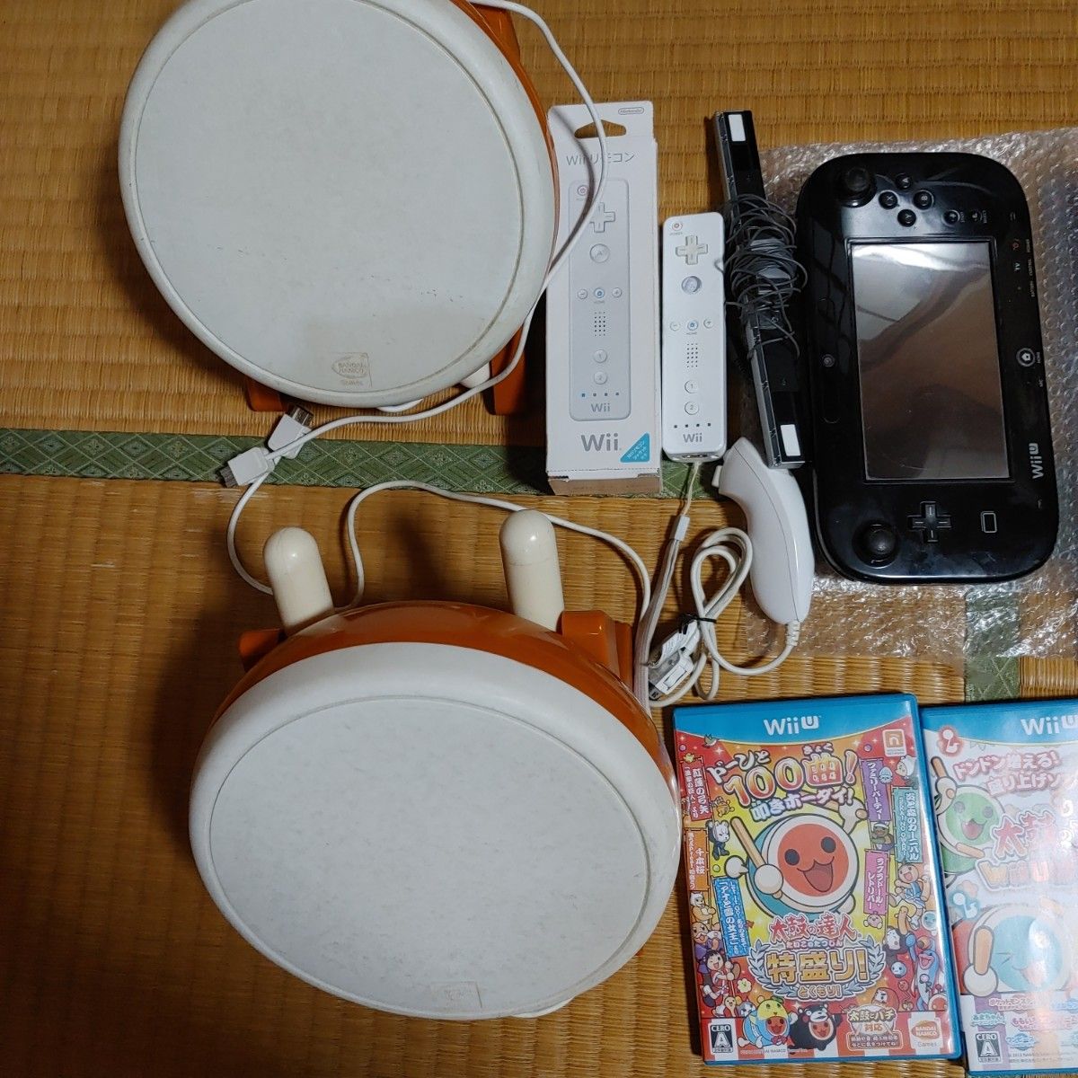 【豪華】すぐ遊べる 太鼓の達人WiiU 本体一式 タタコン二個セット WiiU32ギガ