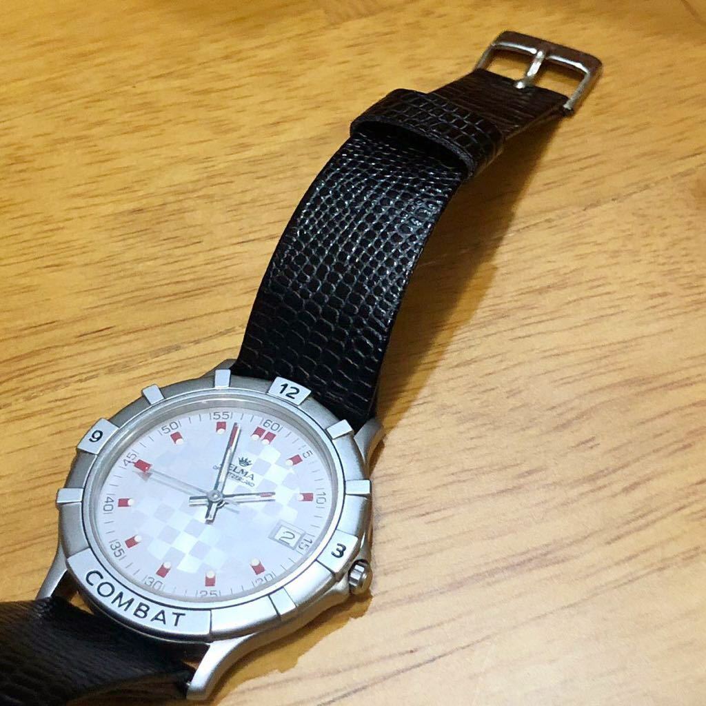 【訳あり】 DELMA COMBAT デルマ コンバット クォーツ 3針 レトロ ビンテージウォッチ メンズ腕時計 中古腕時計 _画像5