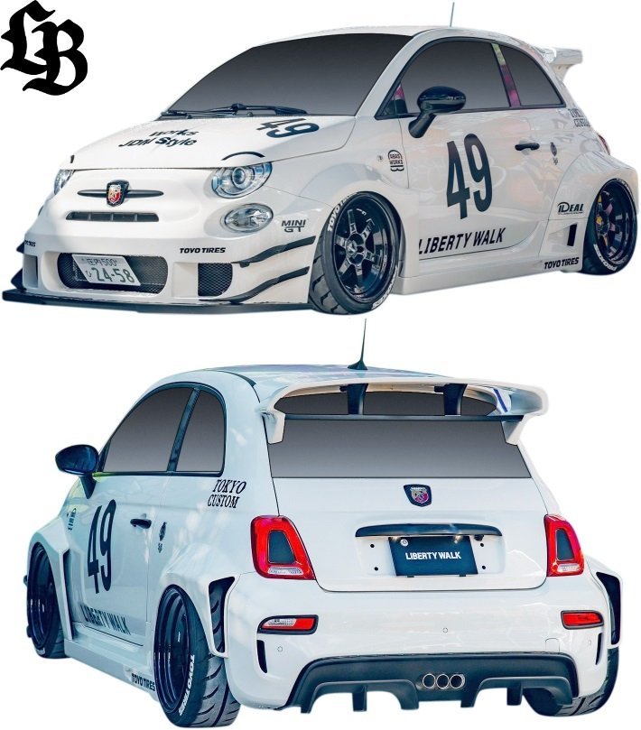 【M’s】アバルト595 ABARTH595 後期 2017.2- LB-WORKS x Abas Works コンプリートボディキット 6点 FRP LIBERTY WALK リバティーウォーク_画像1