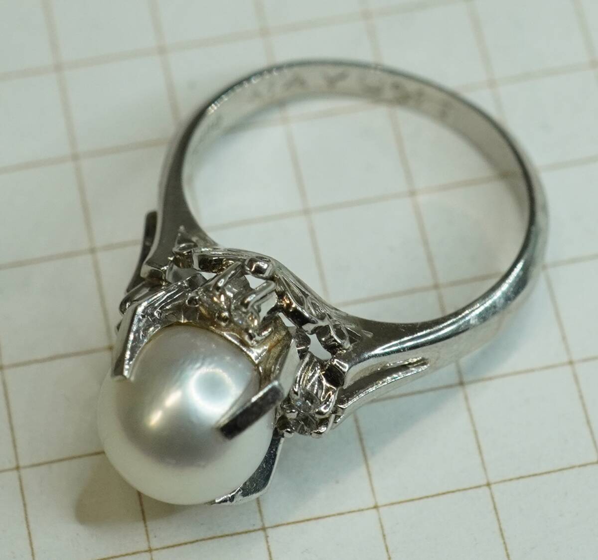 真珠ダイヤ　7.5号　pt900 大網てんとう虫　C174-203-2_画像4