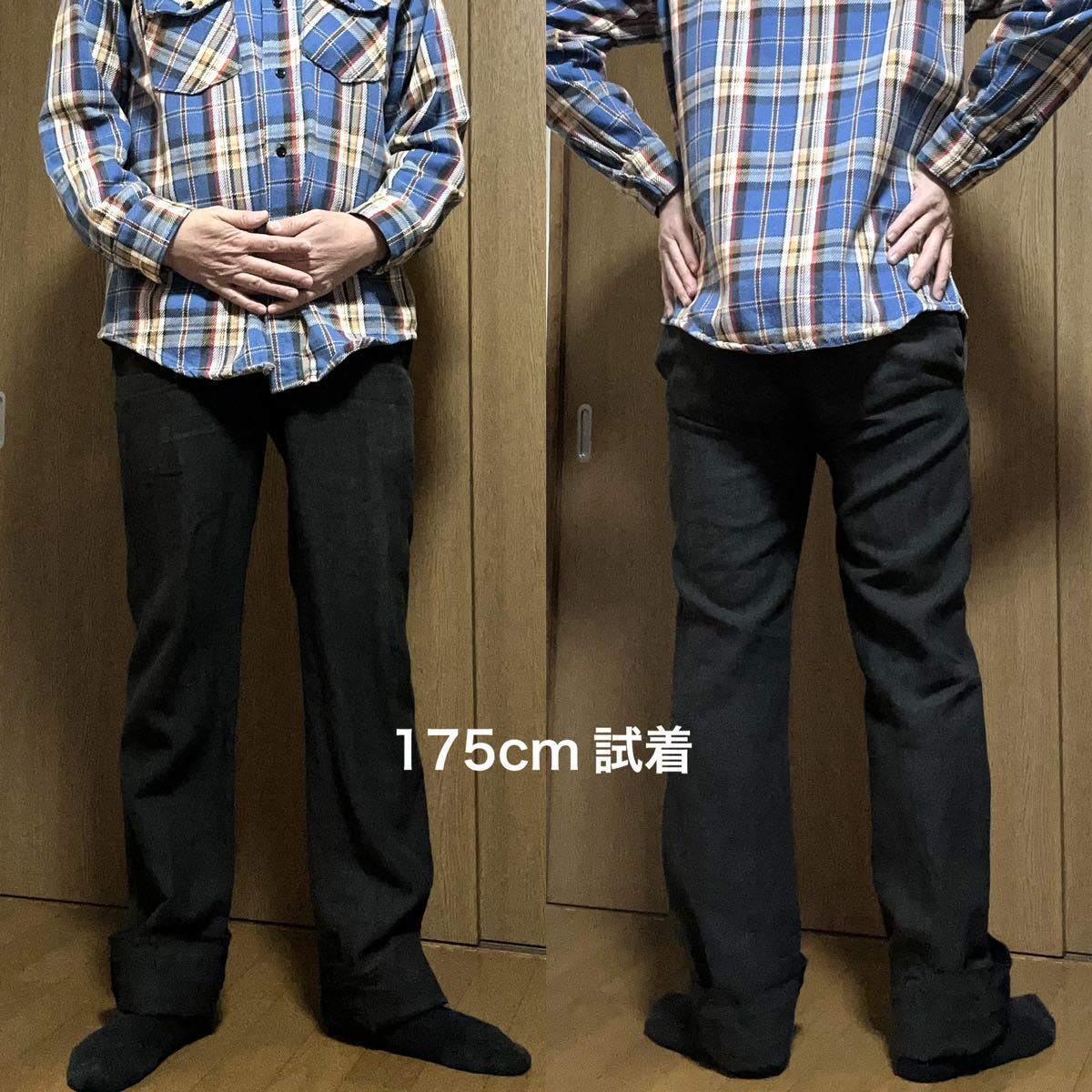 要裾直しW75cm！日本製 ORGUEIL（オルゲイユ）古着リネンワークパンツの画像3