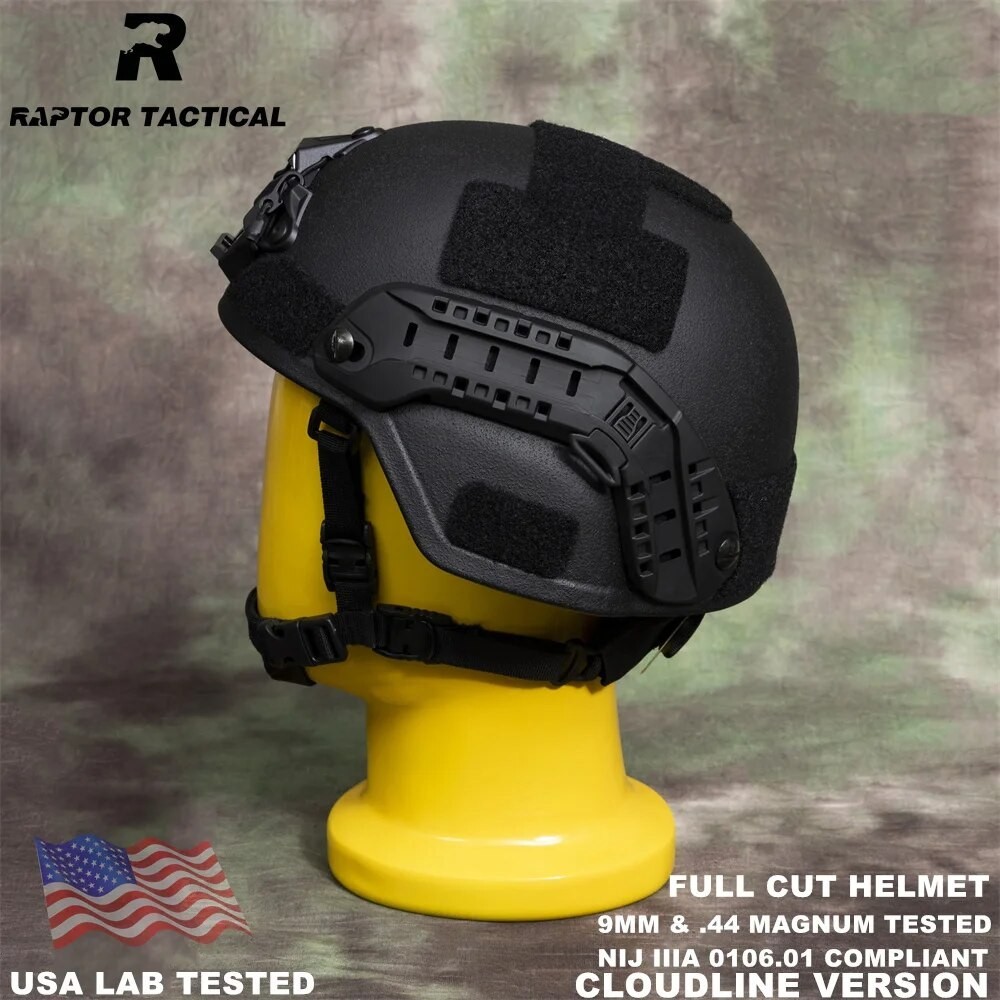 NIJ IIIA 3A 0106.01 Ops-Core Mich bulletproof helmet 9mm/.44 BK color 