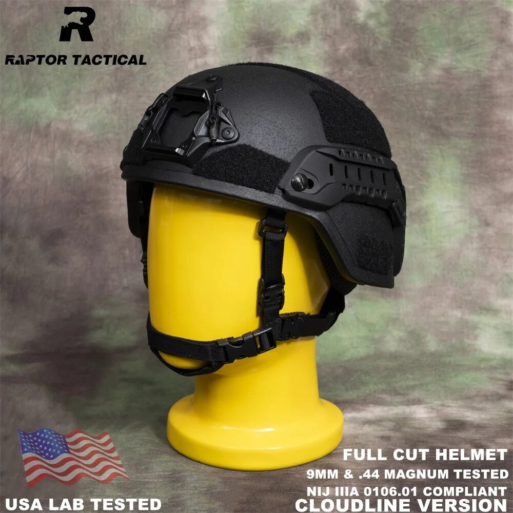 NIJ IIIA 3A 0106.01 Ops-Core Mich bulletproof helmet 9mm/.44 BK color 