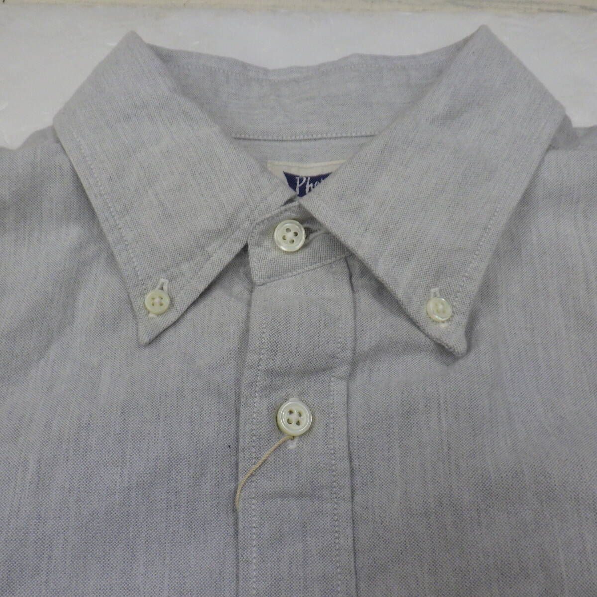  Fellows button down shirt XL gray PHERROW\'S BD shirt oxford shirt long sleeve men's plain 