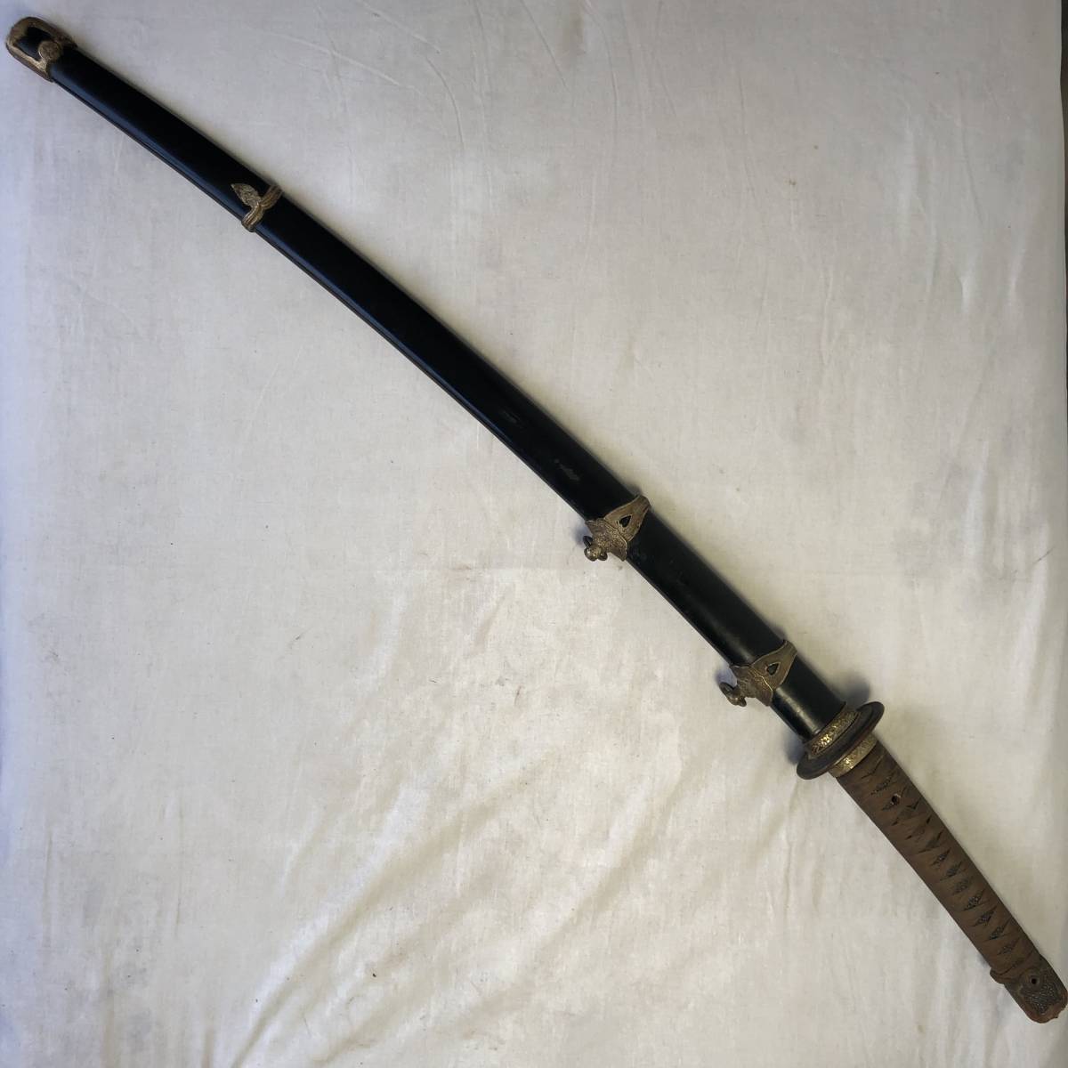 旧日本軍海軍　軍刀拵え　光沢木鞘　刻印一致_画像6