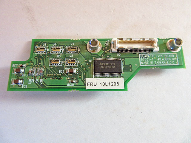 IBM13_IBM Thinkpad 390E部品　/　 BLACKTIP LVDS BOARD　/ FRU 10L1208　/　97531-1 48.45806.011_画像1