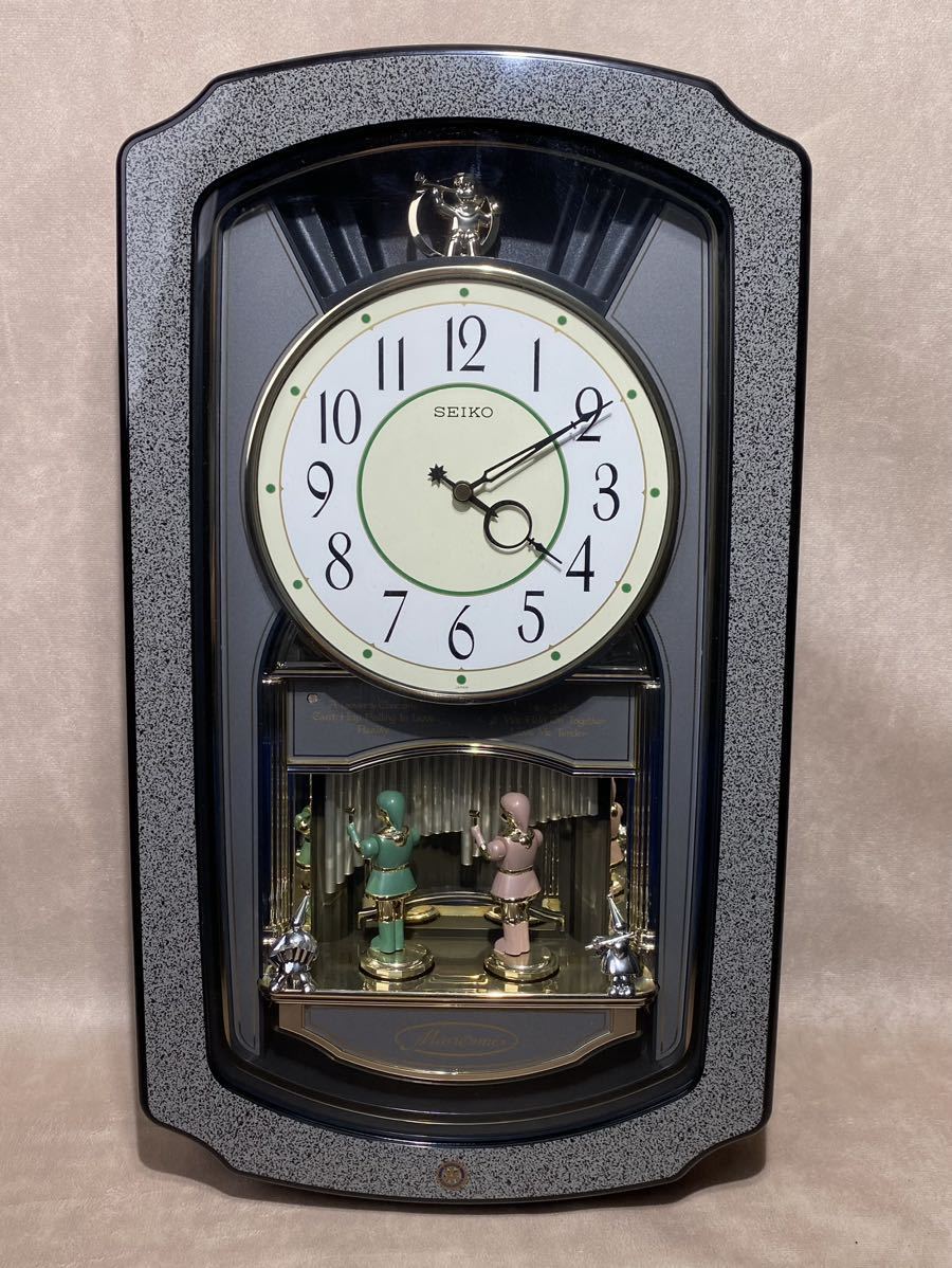 ビンテージ SEIKO Marionne からくり時計 掛け時計 クォーツ RE523N 時計機能は不動 セイコー マリオーヌ ロータリークラブ エルヴィス_画像1