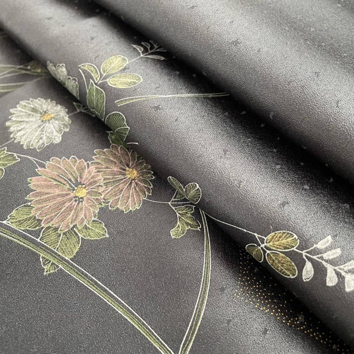 [Wellriver] hand .... embroidery gold paint processing attaching lowering .... series on goods floral print silk length 160cm formal Japanese clothes Japanese clothes kimono #C646.