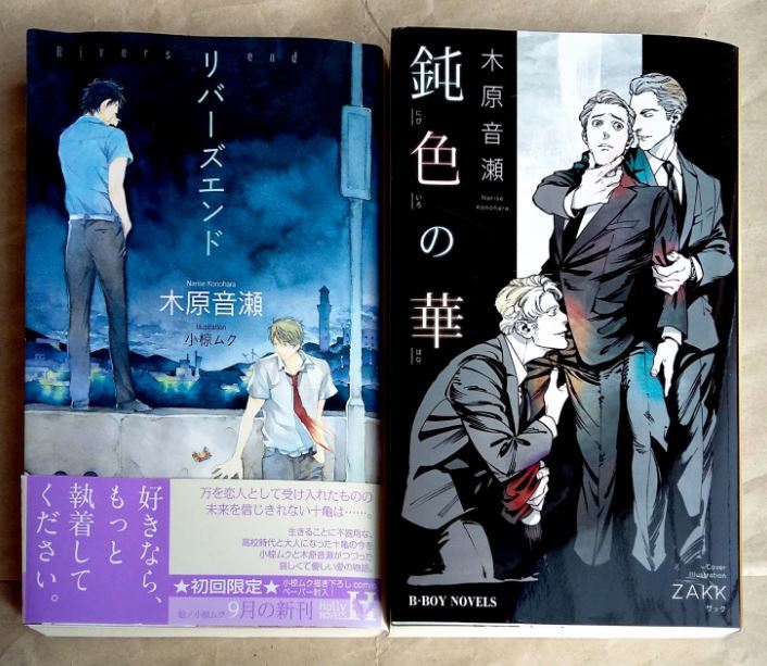 【２冊】リバーズエンド 鈍色の華 木原音瀬 小椋ムク ZAKK 蒼竜社 リブレ 小説 BL ★ 即決 美品 中古本 LVDBL