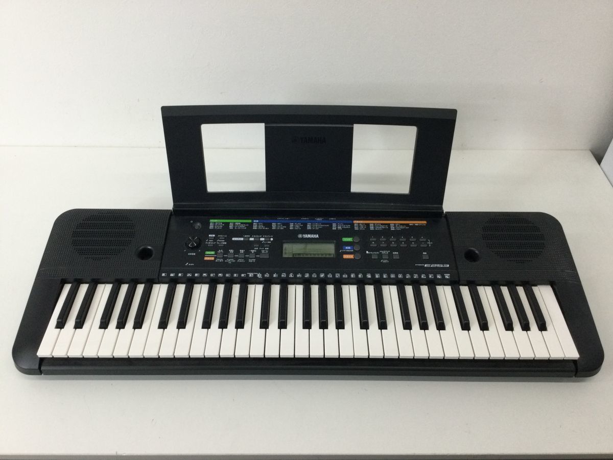 ●営SA358-140 【音出し・動作確認済】YAMAHA ヤマハ 電子キーボード 61鍵盤 PSR-E253 電源コード 譜面台 鍵盤楽器 キーボード 2015年製_画像1