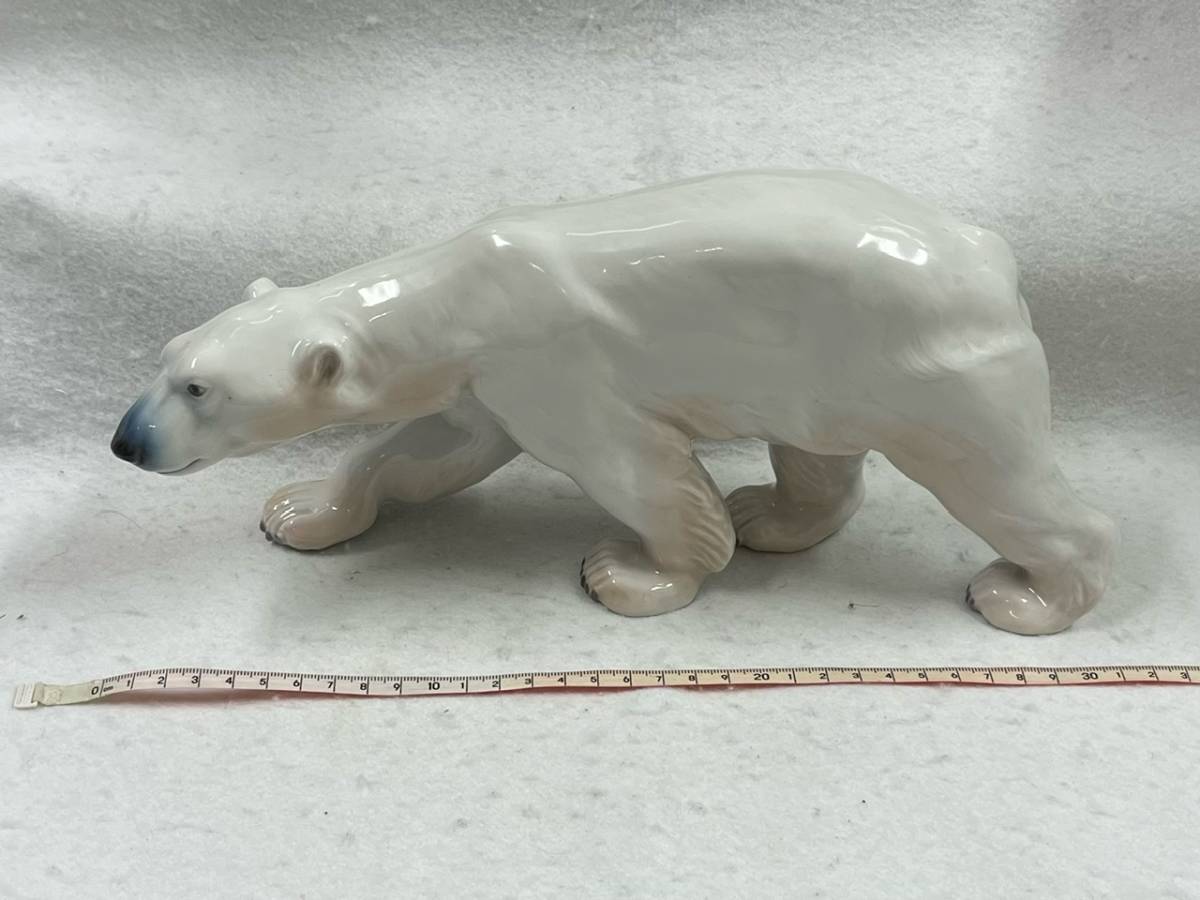 33043【シロクマ】B&G/ビングオーグレンダール　白熊　フィギュリン　陶器人形　置物　オブジェ　大型　約31cm_画像1
