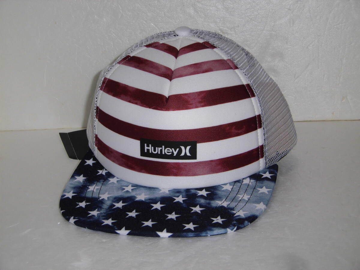 定価3960円 未使用 正規品 Hurley ハーレー メッシュ キャップ 帽子 アメリカ国旗柄？ スナップバックサーフ HIHM0033の画像2