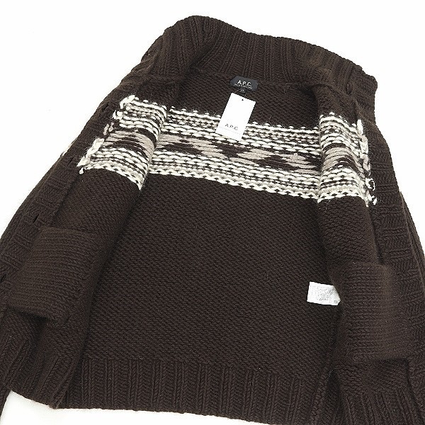  new goods *A.P.C. A.P.C. Anne gola. wool knitted cardigan couch n sweater dark brown XS