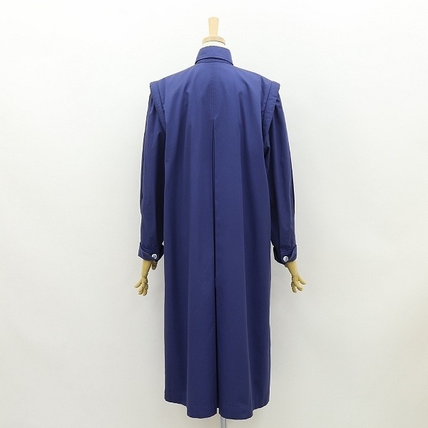 ◆jun ashida ジュンアシダ タックデザイン コットン スプリング コート ブルー M_画像2