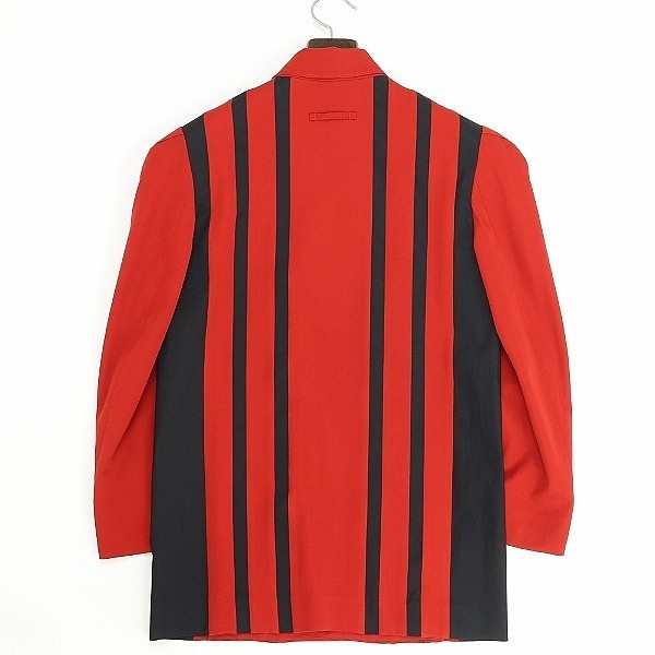 ジャケット・アウター Jean Paul Gaultier HOMME doublejacket 48 Jean Paul Gaultier HOMME Red Striped Docking Double Jacket