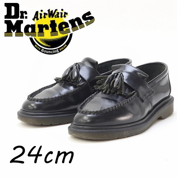 ◆Dr.Martens ドクターマーチン ADRIAN エイドリアン レザー タッセル ローファー シューズ 黒 ブラック UK5