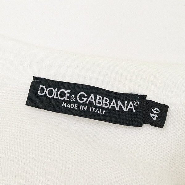 国内正規品◆DOLCE&GABBANA ドルチェ＆ガッバーナ CALCIO サッカー ワッペン付 33 ナンバリング Vネック 半袖 Tシャツ ホワイト 46_画像5