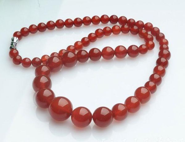 [EasternStar] international shipping natural stone necklace sphere size 6-14mm length approximately 42. Power Stone Power stone red a gate 