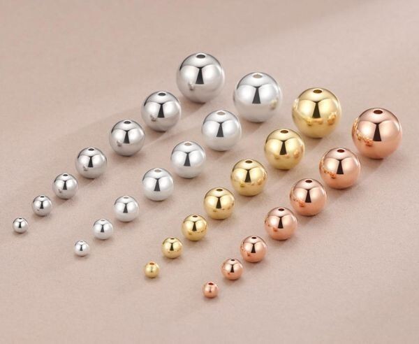  jewelry accessory 925 silver small hole sill Barbie z beads white gilding natural stone handmade 4mm 20 piece set 