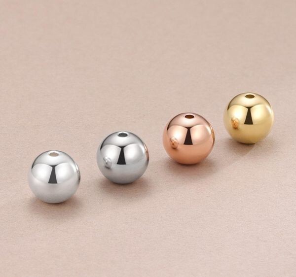  jewelry accessory 925 silver small hole sill Barbie z beads rose Gold plating natural stone handmade 3mm 20 piece set 