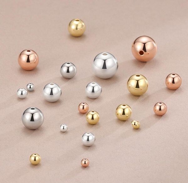  jewelry accessory 925 silver small hole sill Barbie z beads white gilding natural stone handmade 4mm 20 piece set 