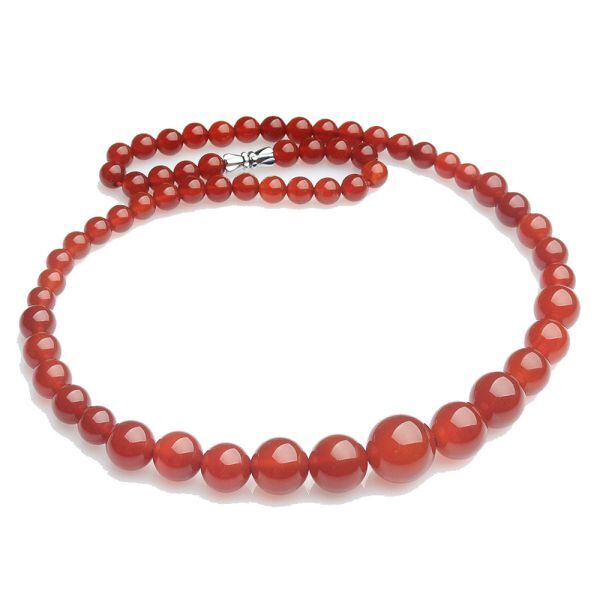 [EasternStar] international shipping natural stone necklace sphere size 6-14mm length approximately 42. Power Stone Power stone red a gate 