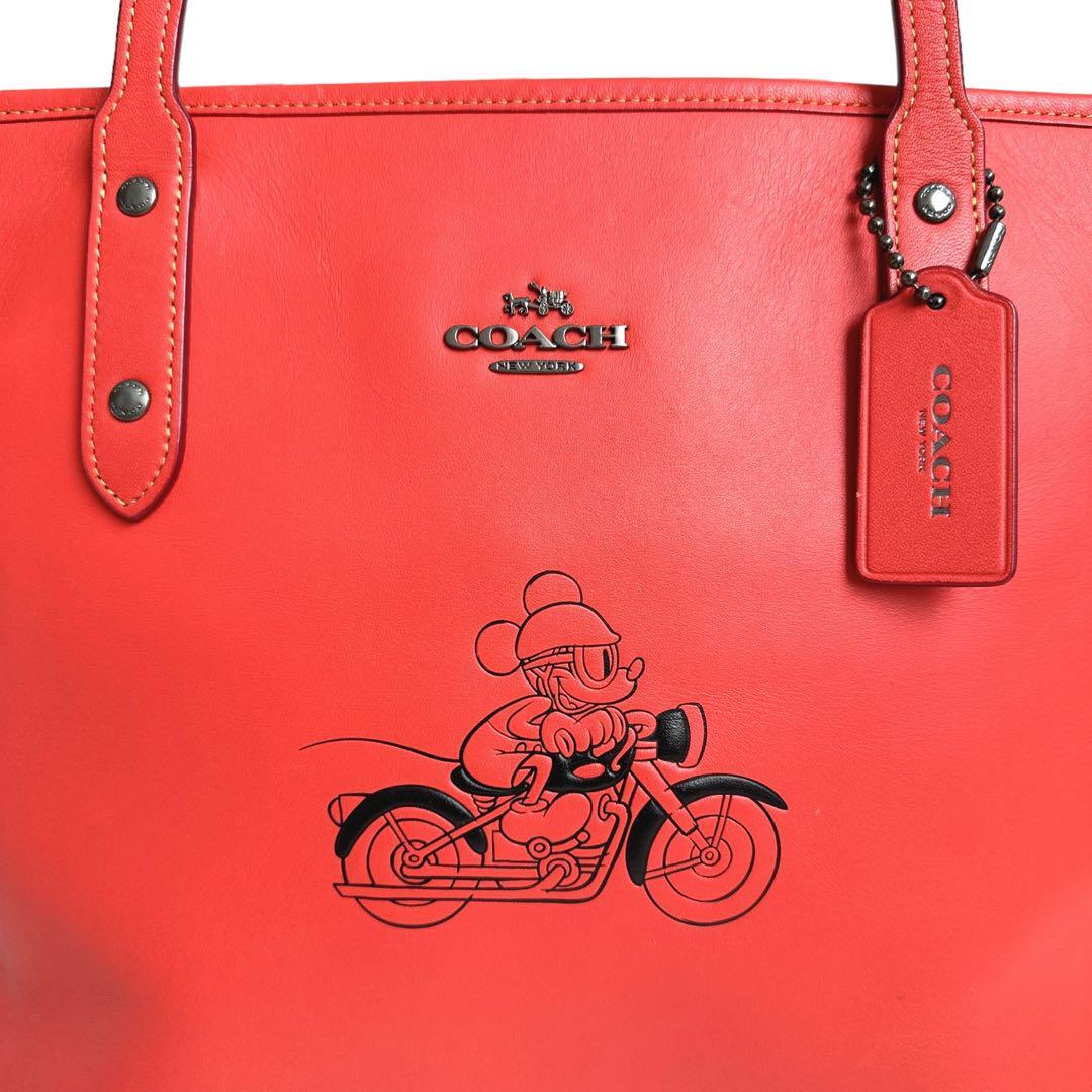 【美品】【希少品】【COACH】ミッキーマウス　トートバッグ　レディース　赤_画像6