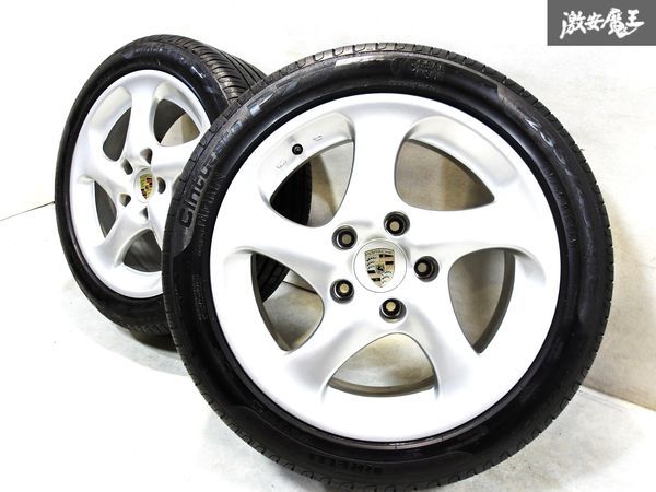 ●程度良好！ 社外 PORSCHE 996 にて 18インチ 8J +42 PCD 130 5穴 235/45R18 2本 911 964 930 996 997 987 カイエン VW トゥアレグ 等